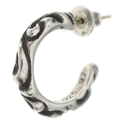 Chrome Hearts Hoop Scrool Scroll Earrings Silver