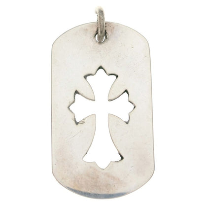 Chrome Hearts D Tag Lrg CO Crs Cutout Cross Dog Tag Large Pendant Silver — view 2
