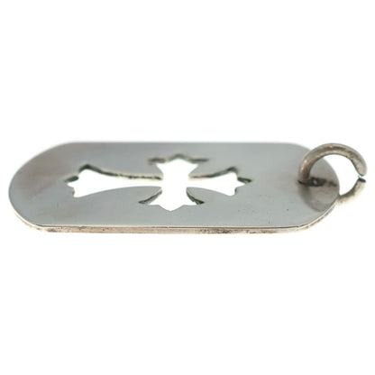 Chrome Hearts D Tag Lrg CO Crs Cutout Cross Dog Tag Large Pendant Silver — view 3