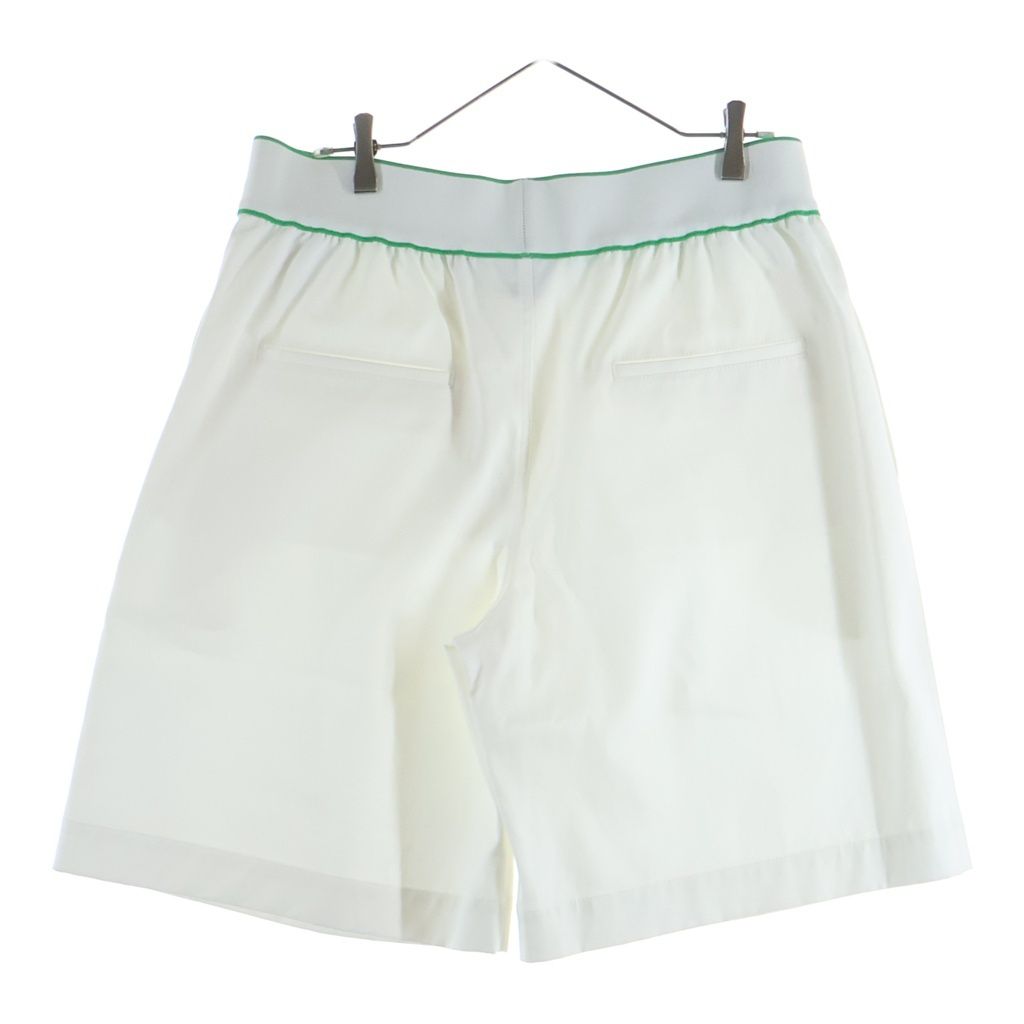 Bottega Veneta Rib Knit Logo Embroidery Cotton Shorts White — view 2