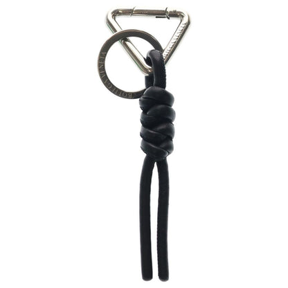 Bottega Veneta Knot Triangle Key Ring SanKey Holder Silver Black