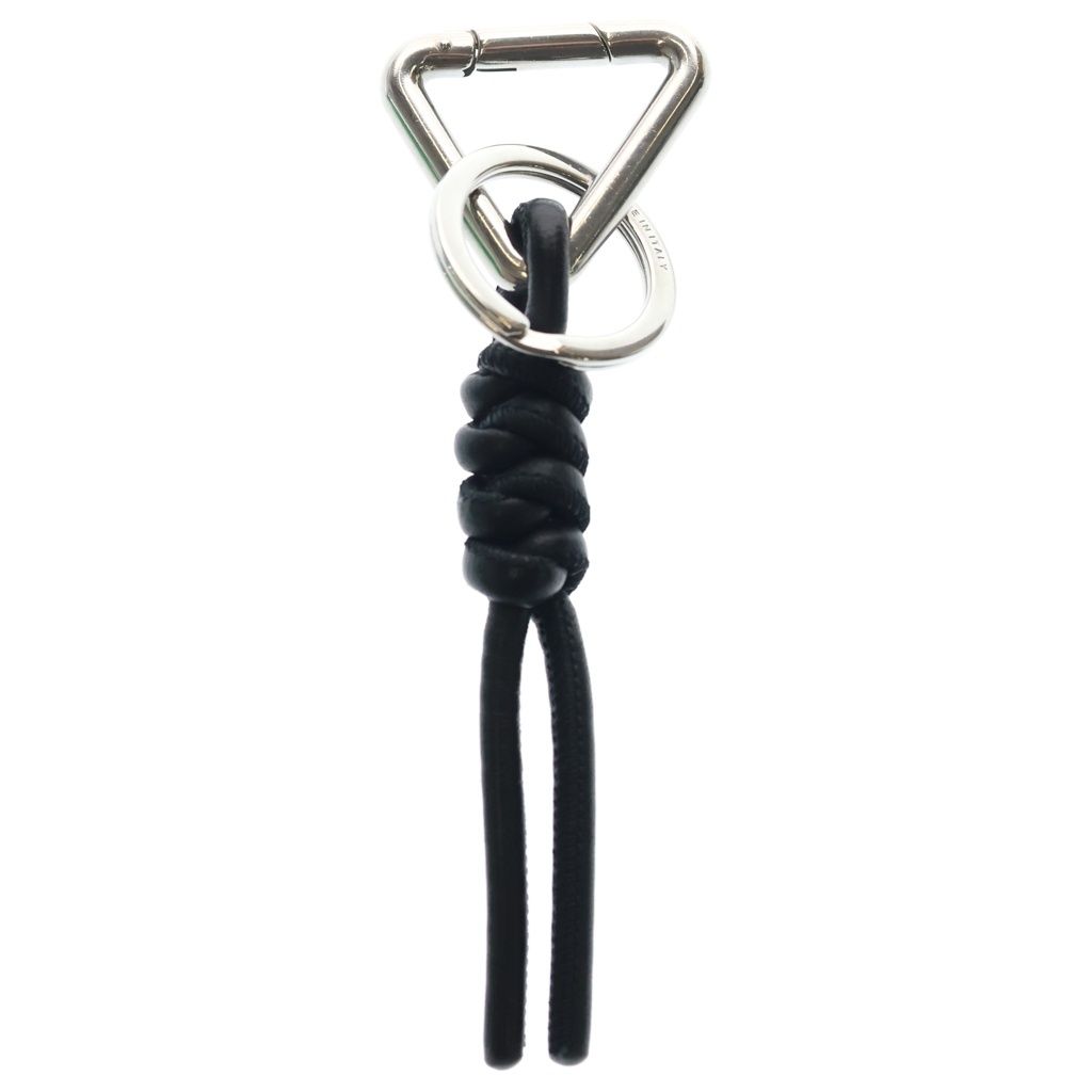 Bottega Veneta Knot Triangle Key Ring SanKey Holder Silver Black — view 2