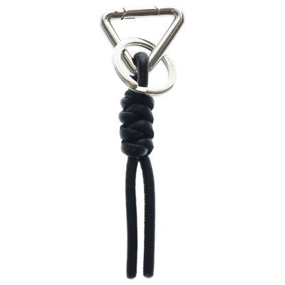 Bottega Veneta Knot Triangle Key Ring SanKey Holder Silver Black — view 2