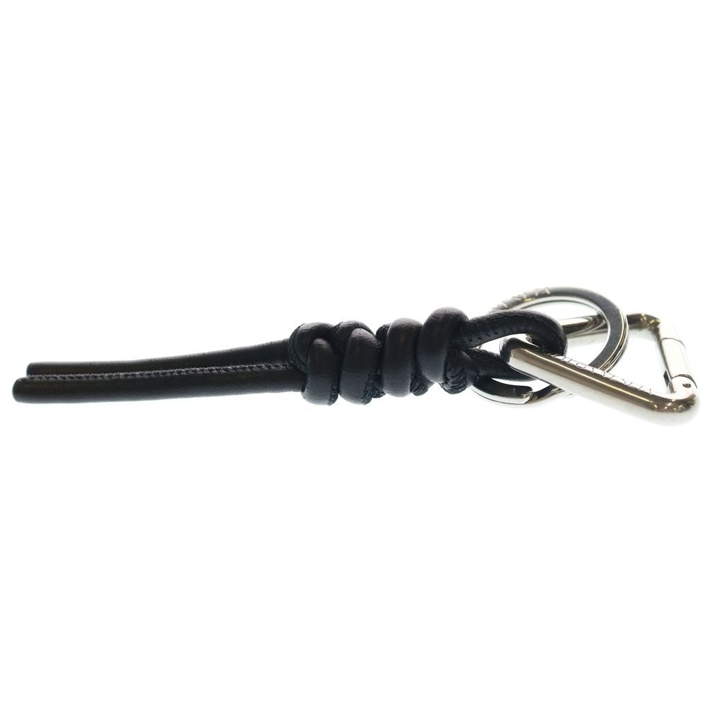Bottega Veneta Knot Triangle Key Ring SanKey Holder Silver Black — view 3