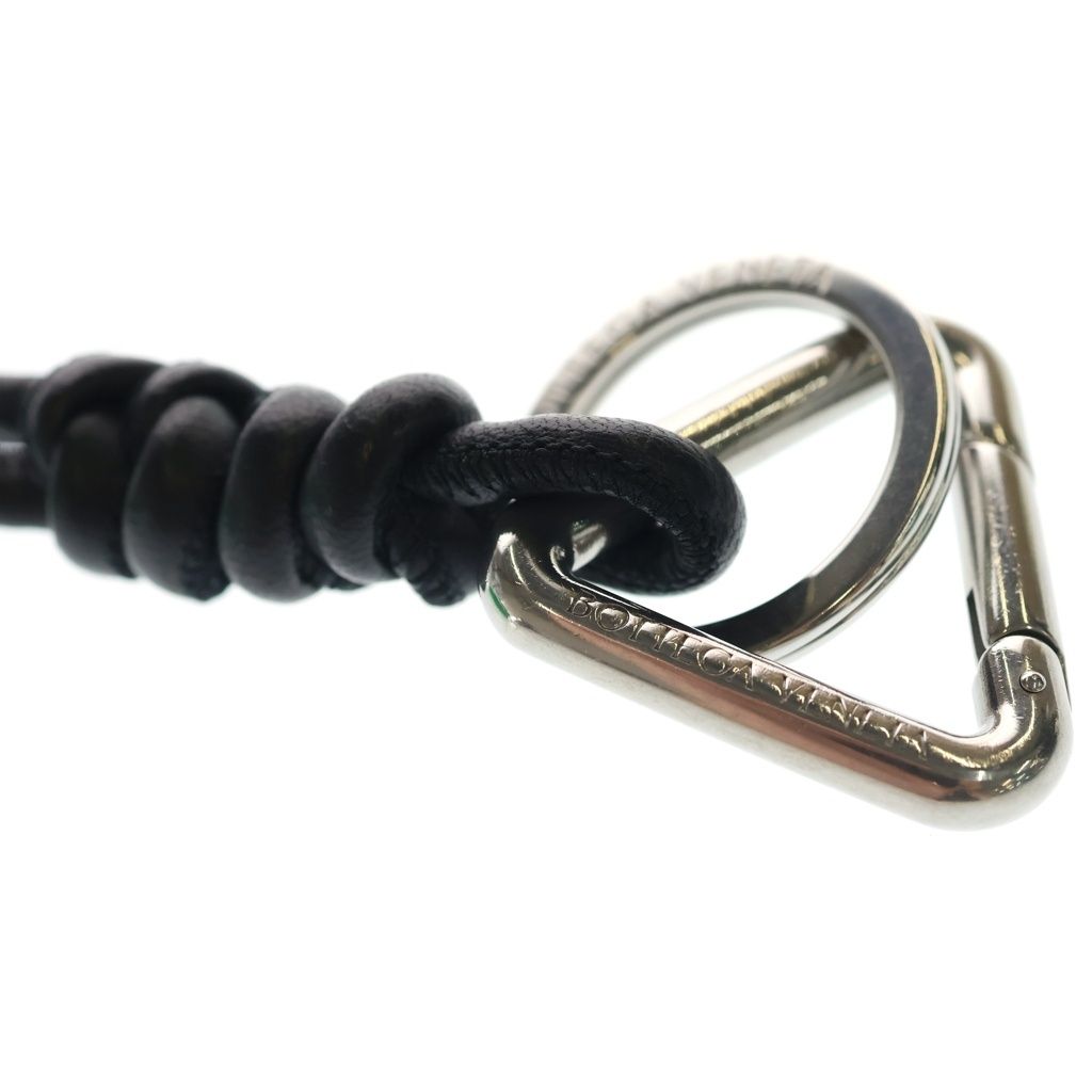Bottega Veneta Knot Triangle Key Ring SanKey Holder Silver Black — view 5