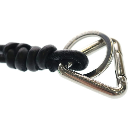 Bottega Veneta Knot Triangle Key Ring SanKey Holder Silver Black — view 5