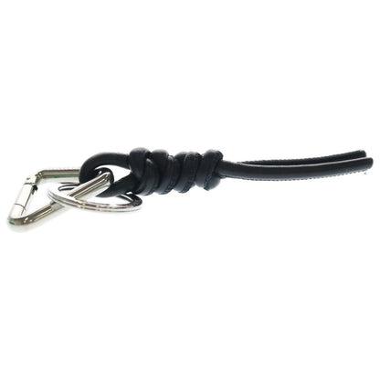 Bottega Veneta Knot Triangle Key Ring SanKey Holder Silver Black — view 4