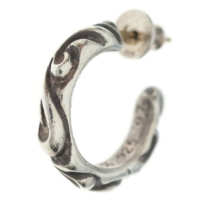 Chrome Hearts Hoop Scrool Scroll Earrings Silver