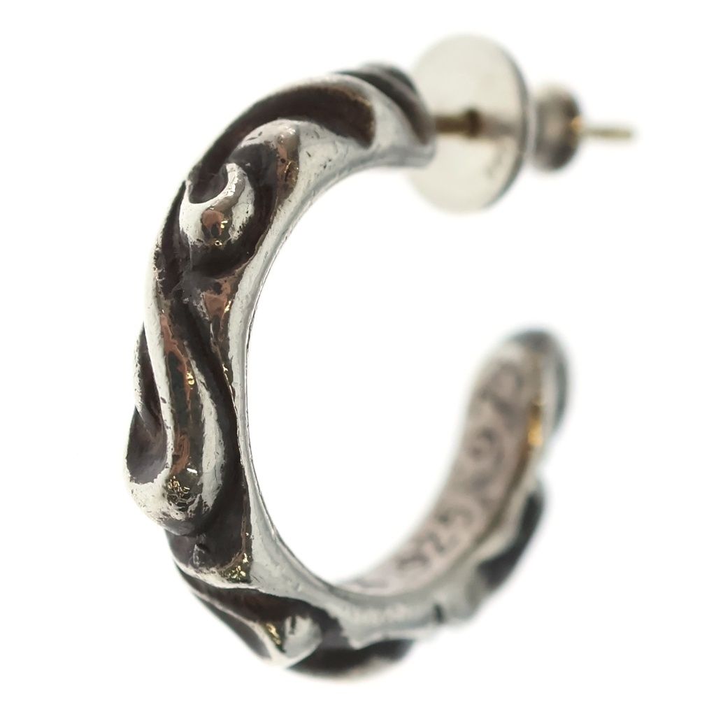 Chrome Hearts Hoop Scrool Scroll Earrings Silver