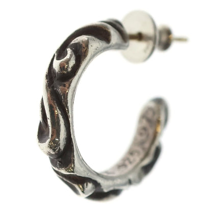 Chrome Hearts Hoop Scrool Scroll Earrings Silver