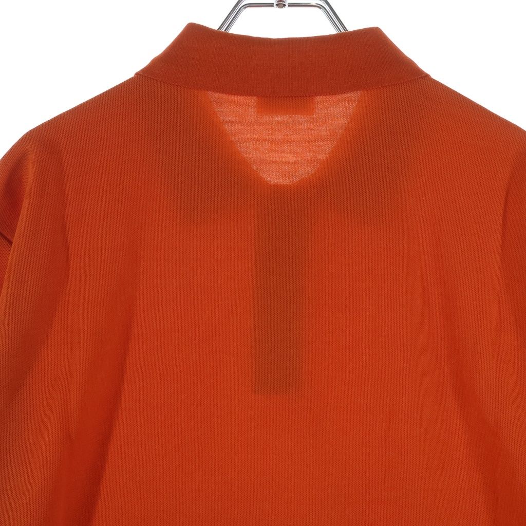 Hermes Front Logo Button Short Sleeve Polo Shirt Orange — view 4