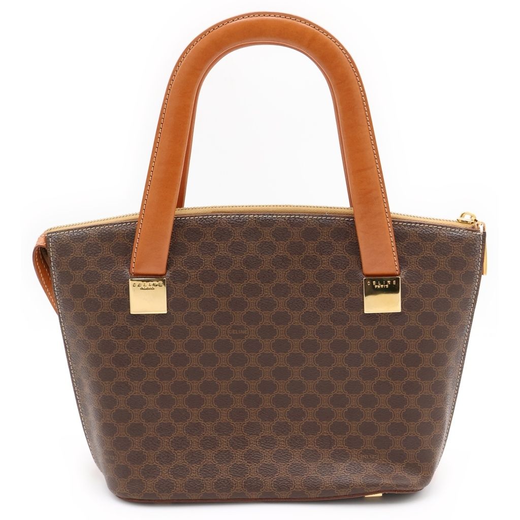Celine Macadam Handbag Mini Tote Brown Leather Gold — view 2
