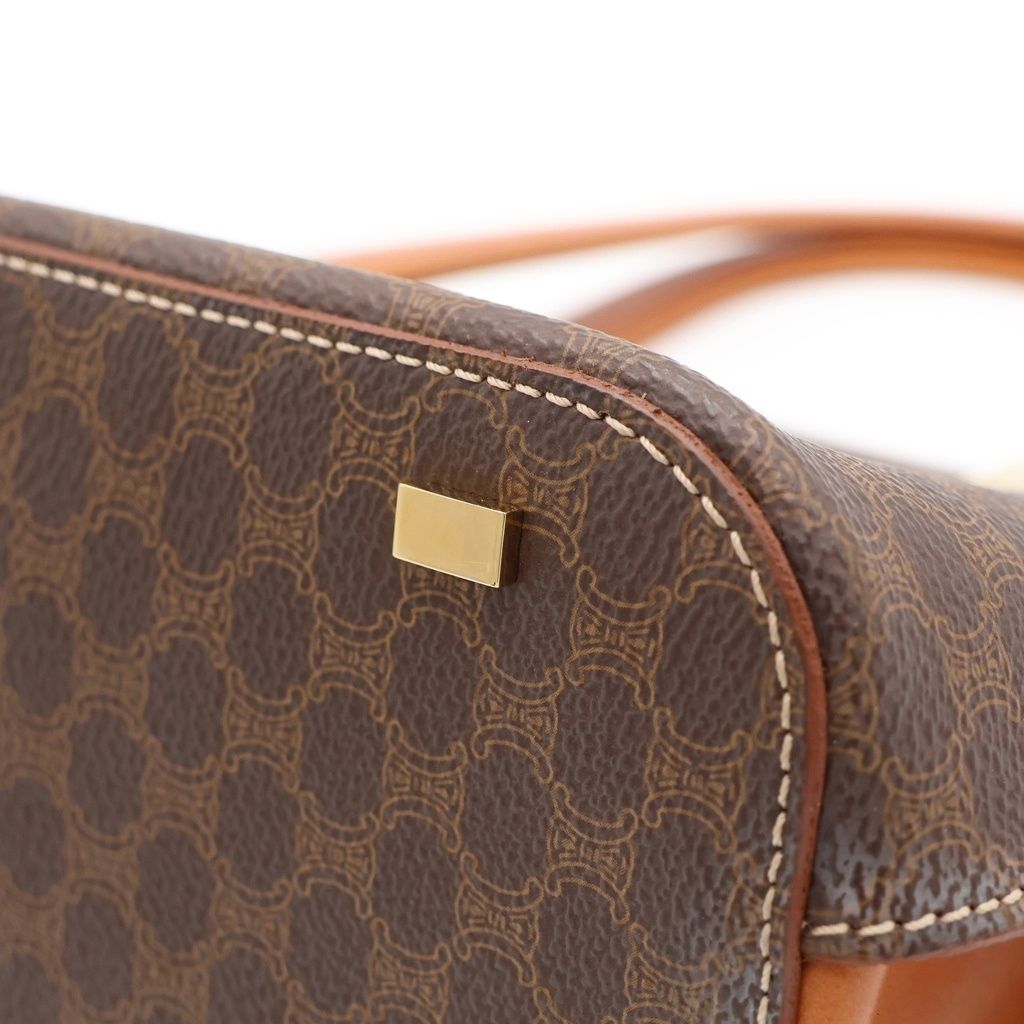 Celine Macadam Handbag Mini Tote Brown Leather Gold — view 6