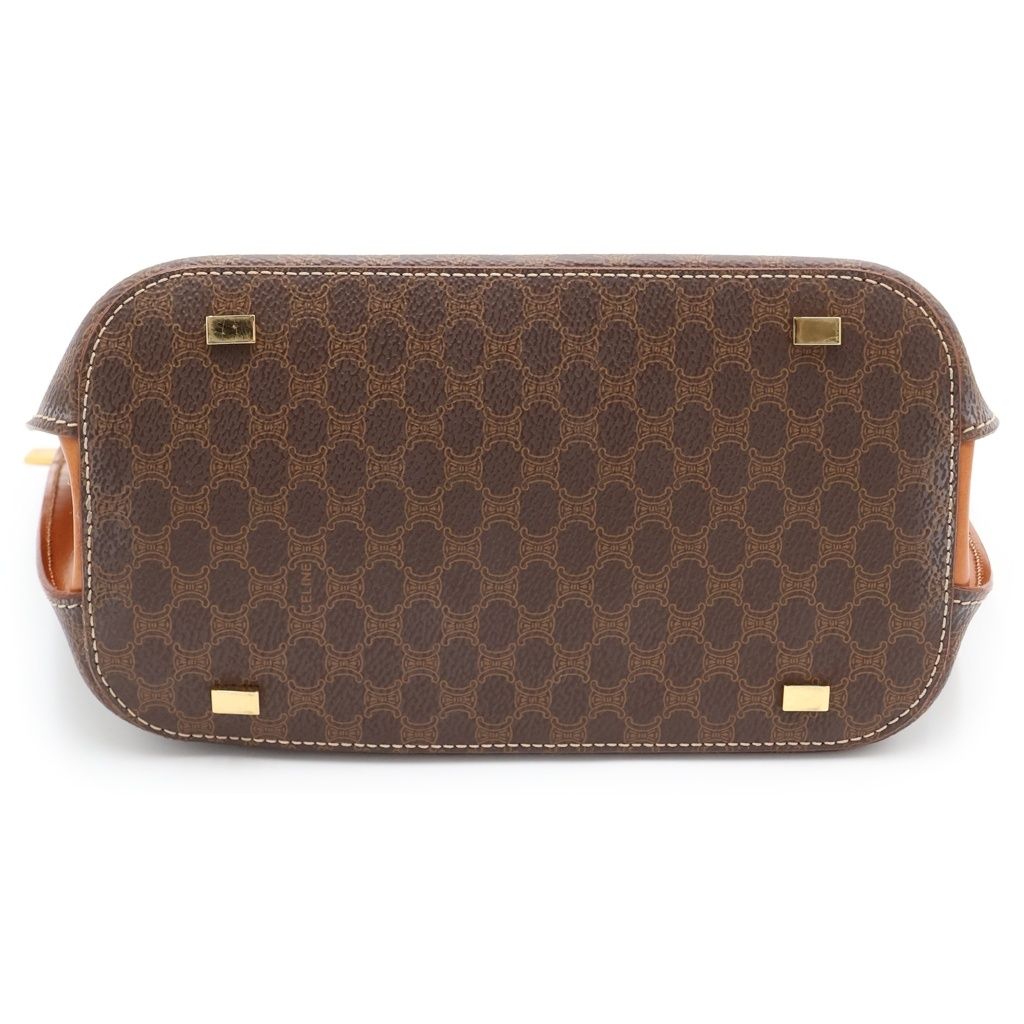 Celine Macadam Handbag Mini Tote Brown Leather Gold — view 4