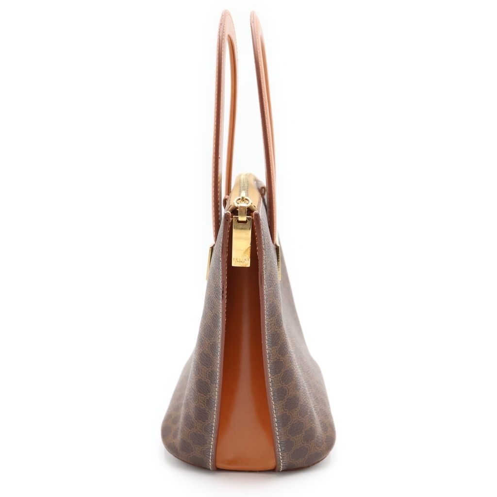 Celine Macadam Handbag Mini Tote Brown Leather Gold — view 3