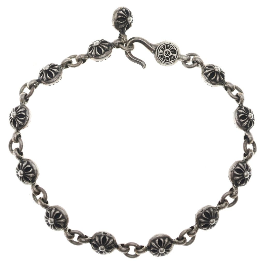 Chrome Hearts No1 Ball 1 Cross Bracelet Silver