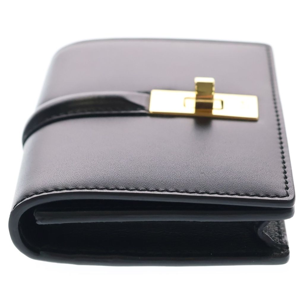 Celine 16 Seeds Satin Calfskin Card Holder with Flap Black — view 3