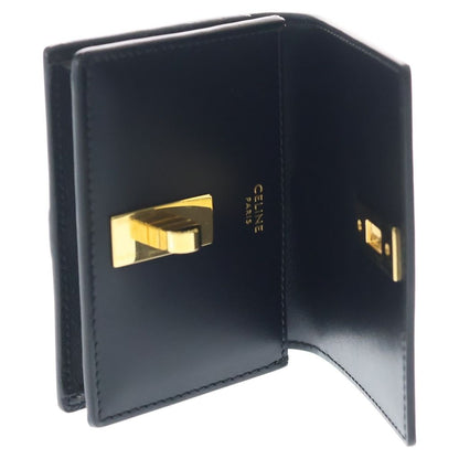 Celine 16 Seeds Satin Calfskin Card Holder with Flap Black — view 4