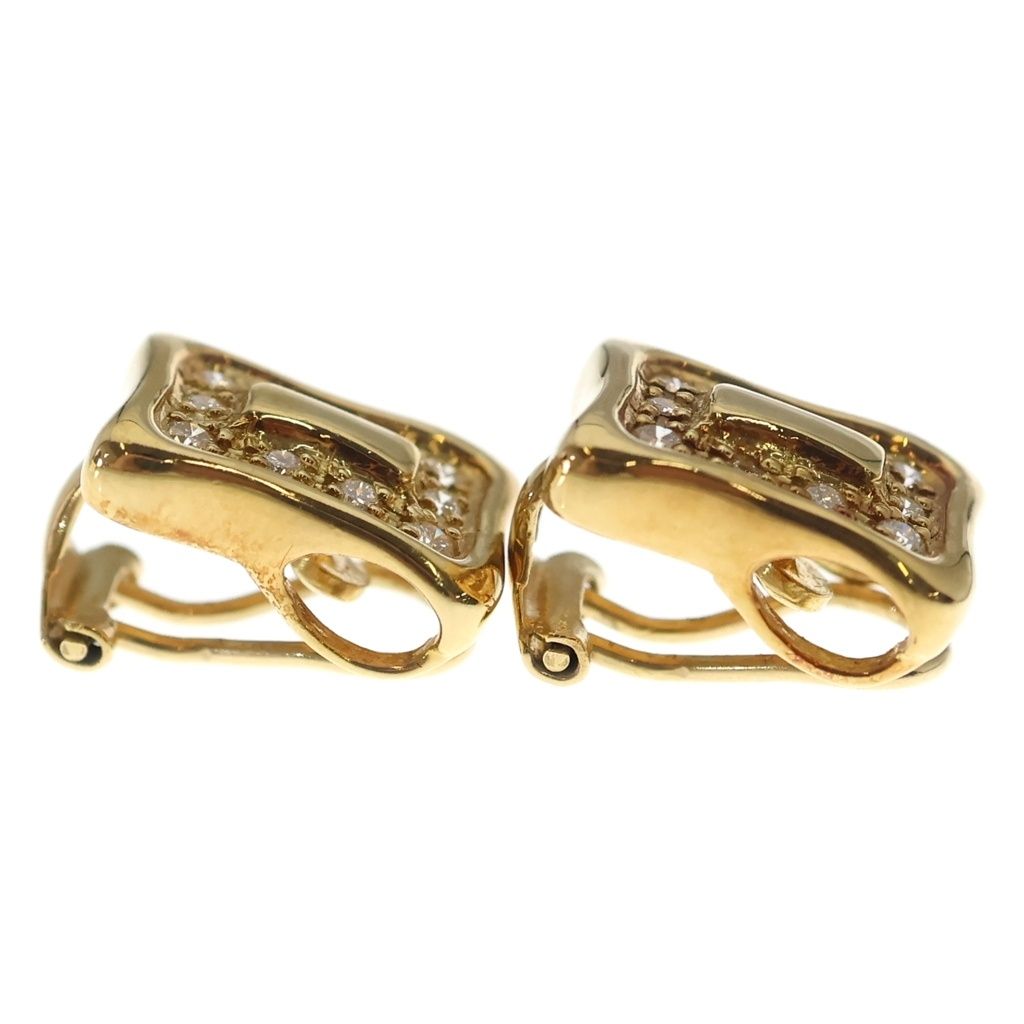 Celine Vintage Pave Diamond Earrings 18k Gold — view 3