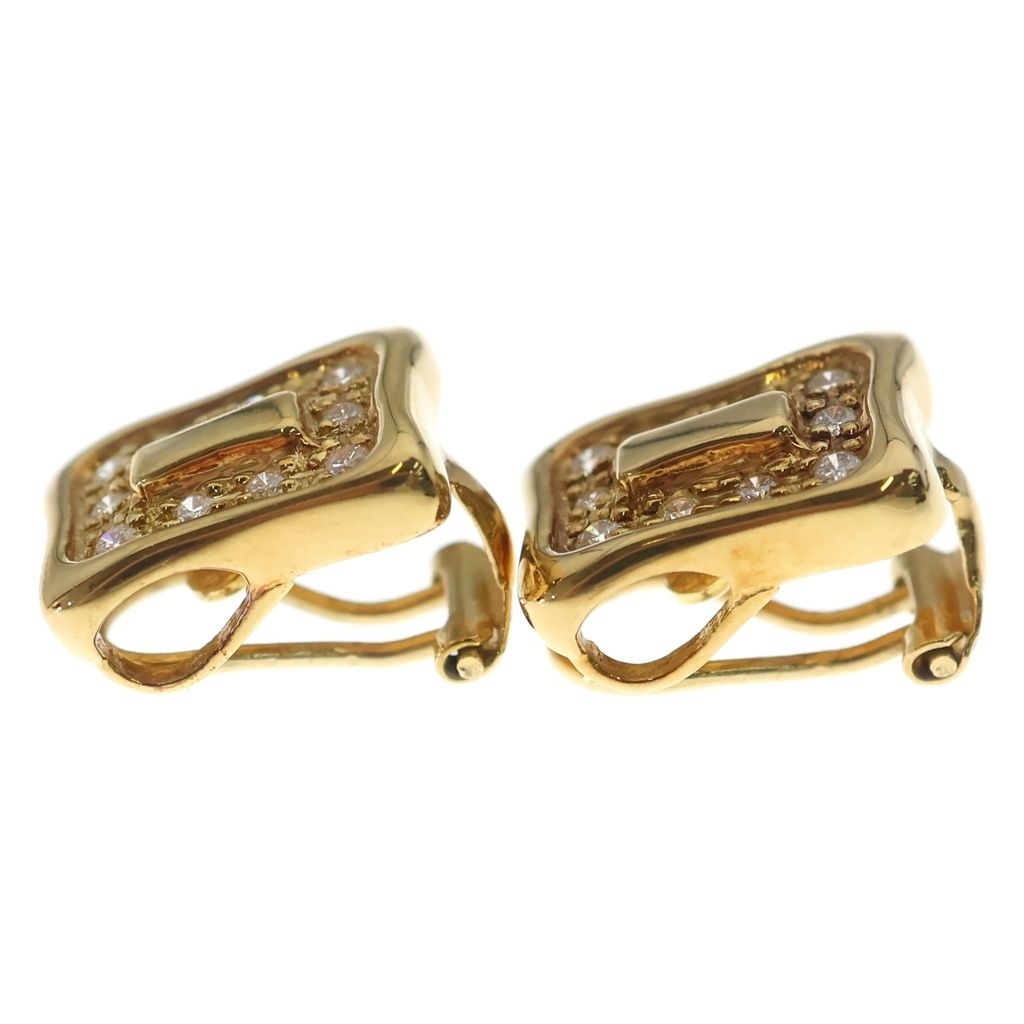 Celine Vintage Pave Diamond Earrings 18k Gold — view 4