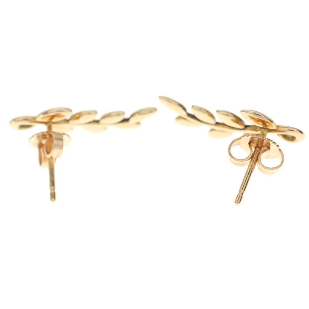 Tiffany & Co Paloma Picasso Olive Leaf Earrings Pink Gold — view 2