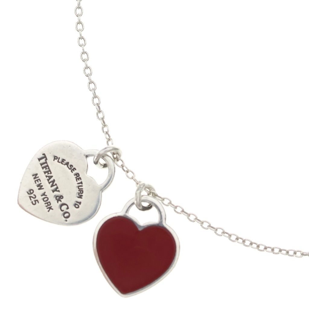 Tiffany & Co Return to Double Heart Pendant Chain Silver