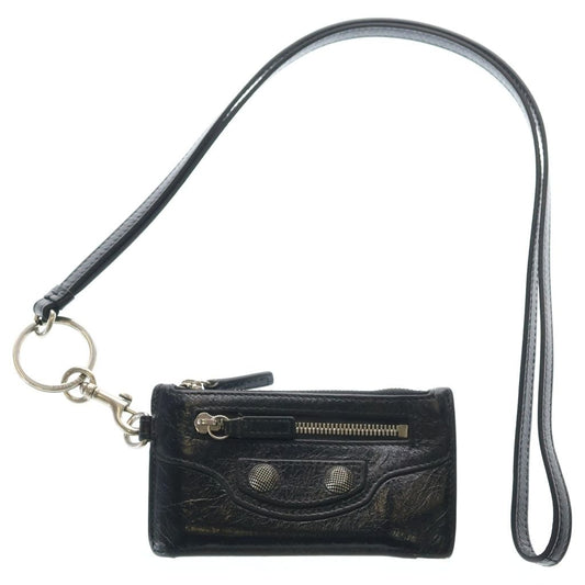 Balenciaga le Cagole Card Case on Strap Bag le Fragment with Neck Black