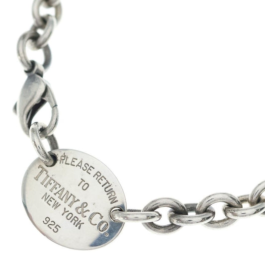 Tiffany & Co Return to Oval Tag Pendant Chain 925 Sterling Silver