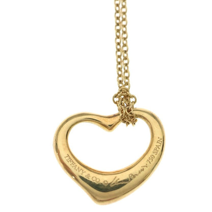 Tiffany & Co Open Heart Diamond Pendant Chain Gold — view 5