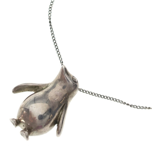 Tiffany & Co Penguin Motif Pendant Chain Silver