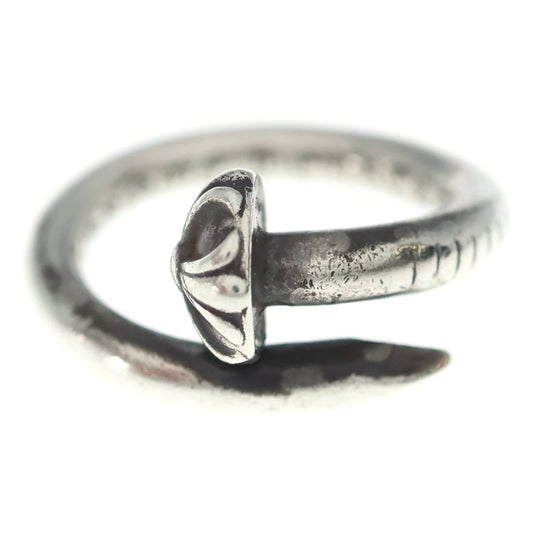 Chrome Hearts Nail Crsball Cross Ball Ring Silver