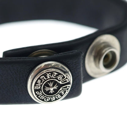 Chrome Hearts Zero Stud Sngl Row Pyramid Studs Single Leather Bracelet Silver — view 5