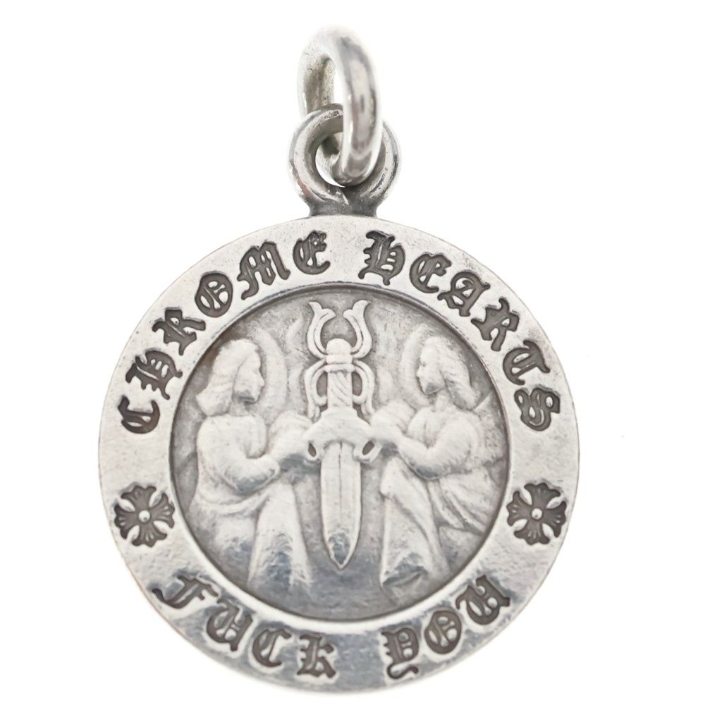 Chrome Hearts Chrm Angl Mdl V1 Angel Medal Charm Pendant Silver