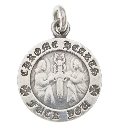 Chrome Hearts Chrm Angl Mdl V1 Angel Medal Charm Pendant Silver