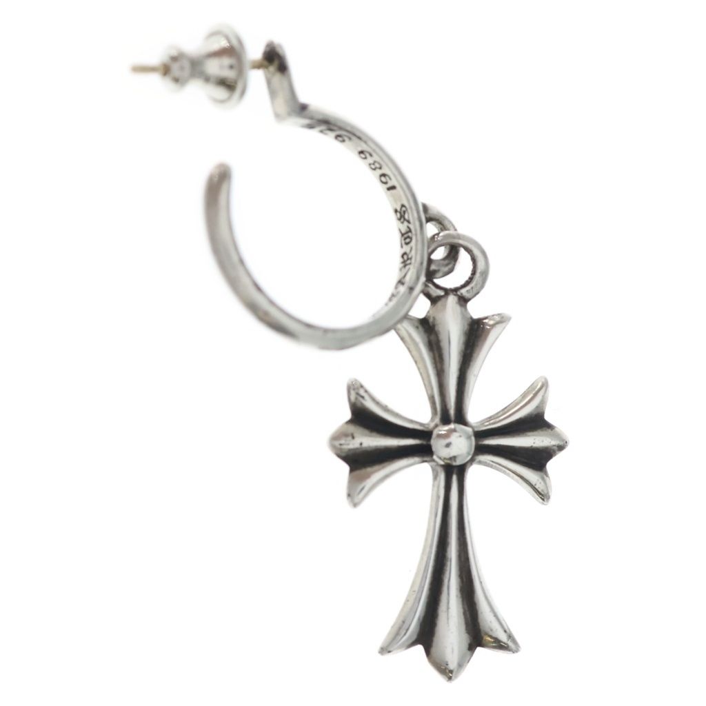 Chrome Hearts Tiny CH Cross Hoop Earrings Silver — view 2