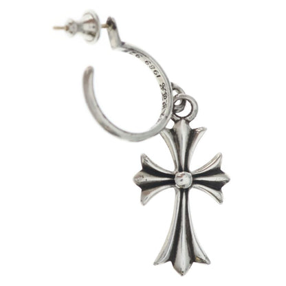 Chrome Hearts Tiny CH Cross Hoop Earrings Silver — view 2