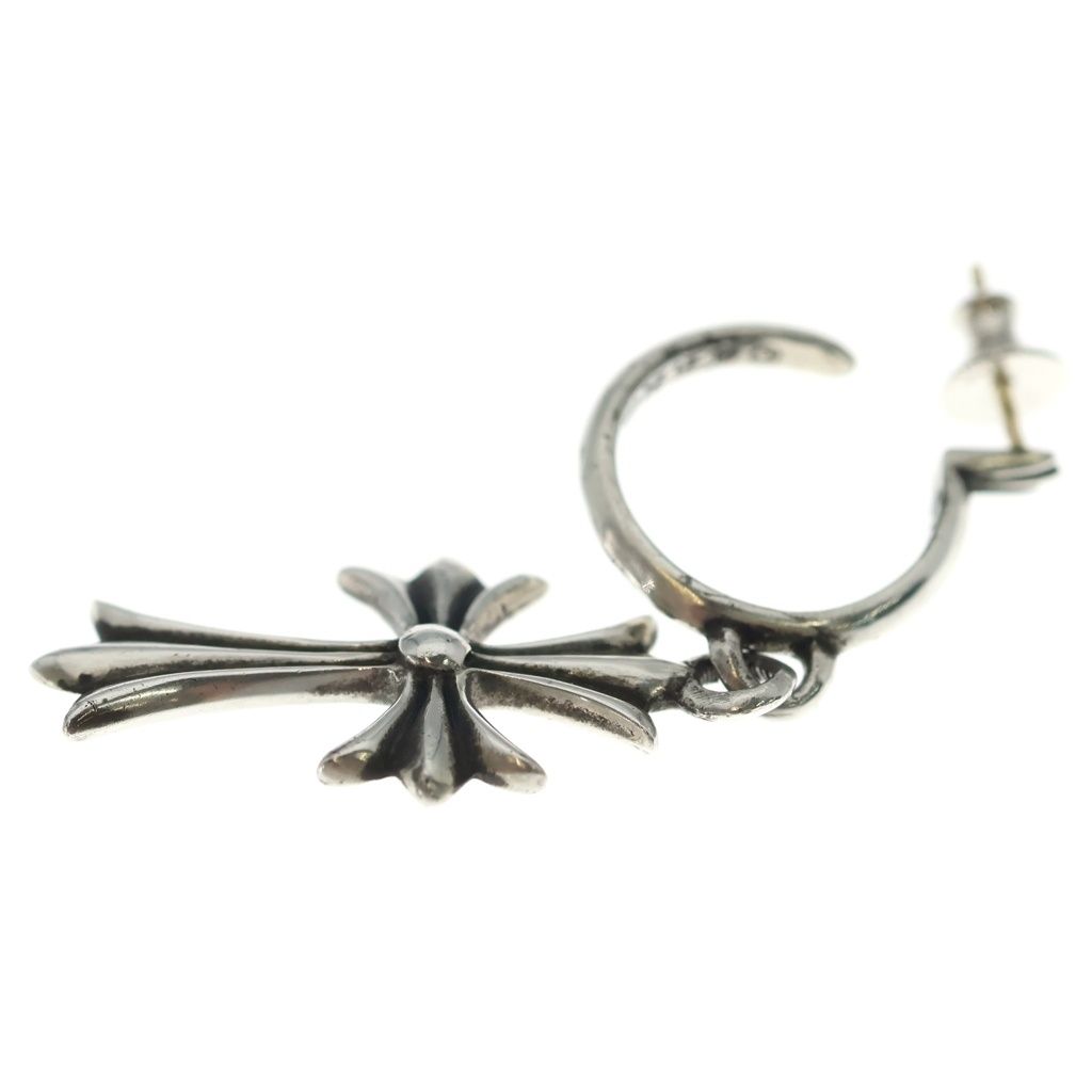 Chrome Hearts Tiny CH Cross Hoop Earrings Silver — view 3