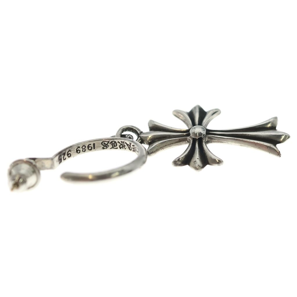 Chrome Hearts Tiny CH Cross Hoop Earrings Silver — view 4