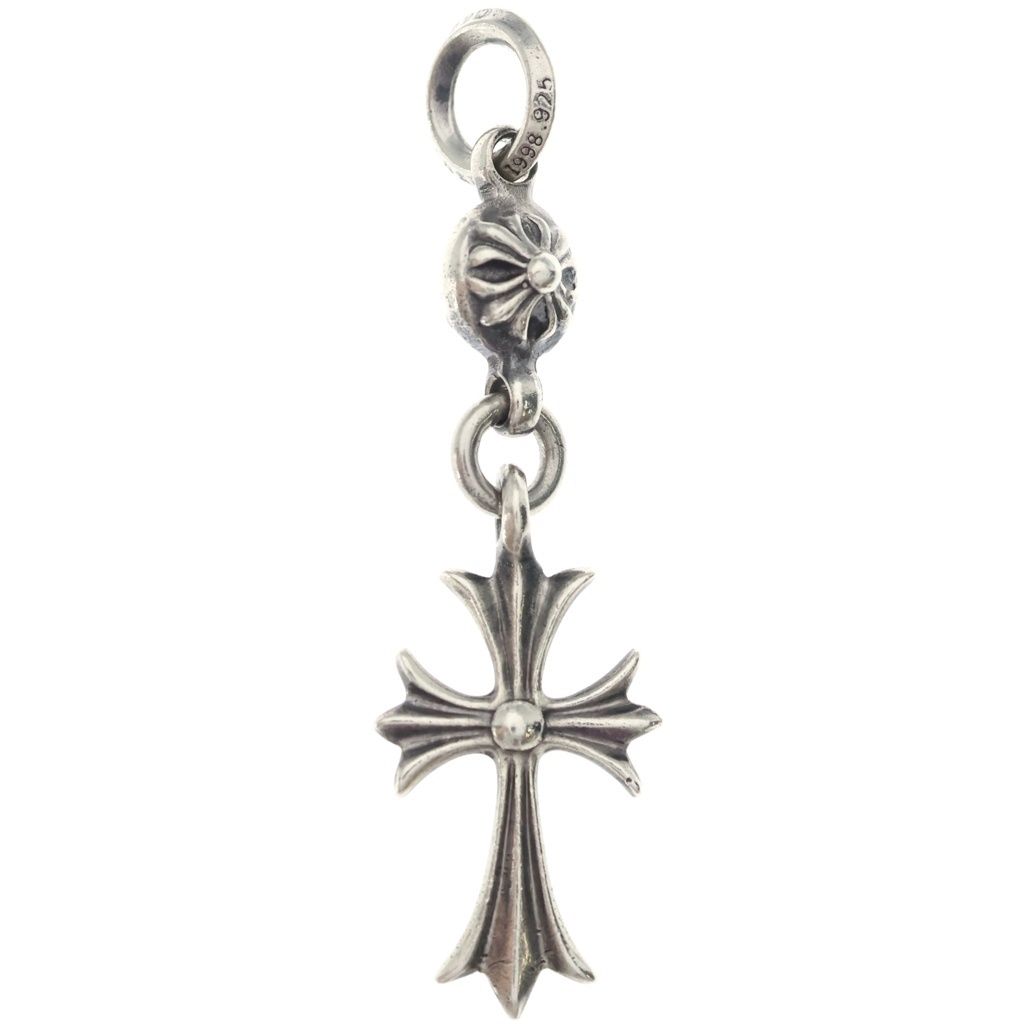 Chrome Hearts Tny CH Crs 1 Ball Tiny CH Cross Charm Pendant Silver — view 2