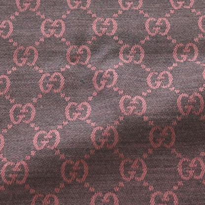 Gucci GG U-le Logo Printed Fringe Scarf Shawl Pink — view 2