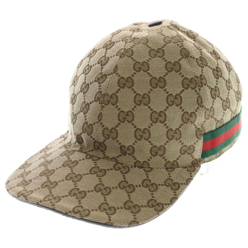 Gucci GG Canvas Sherry Line Baseball Cap Hat Brown Kqwbg