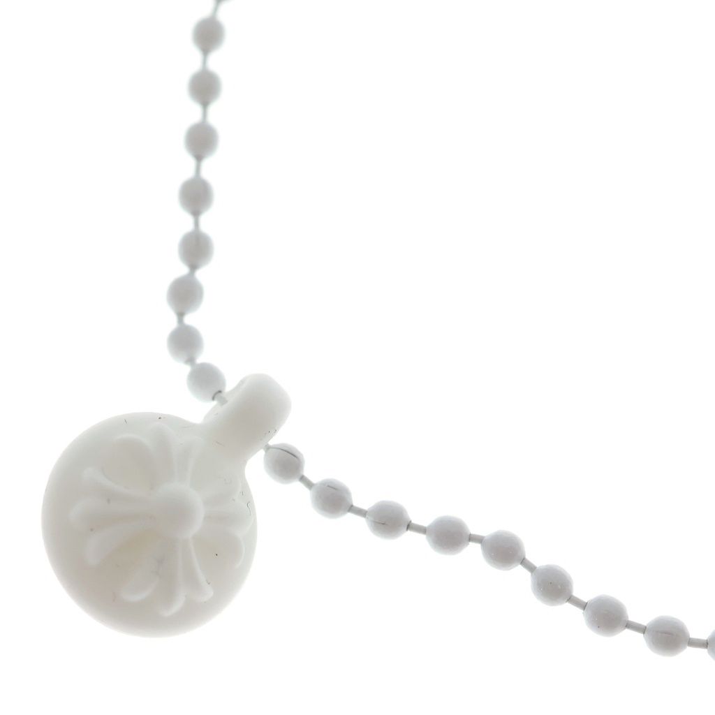 Chrome Hearts Rubber CH Crs Ball 2 Cross Necklace Silicone White