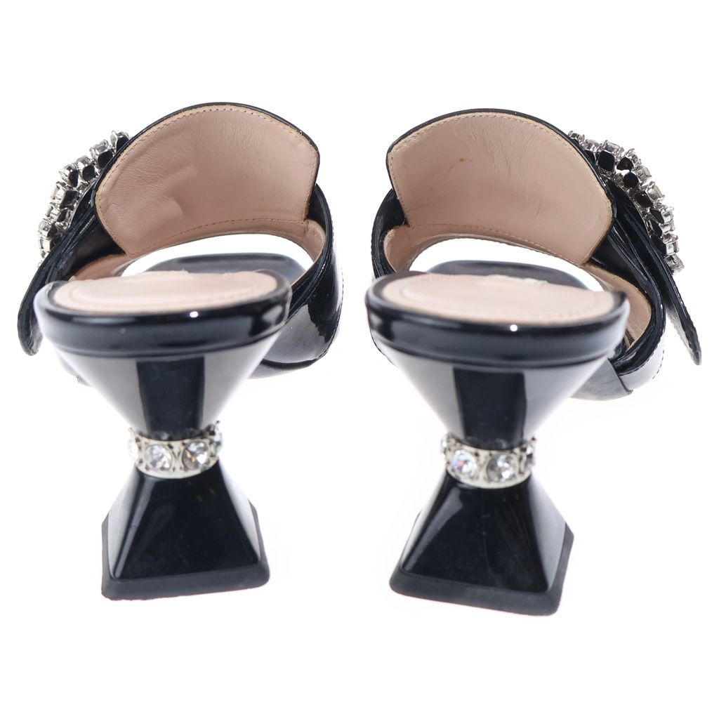 Miu Miu Patent Rhinestone Leather Mules — view 3