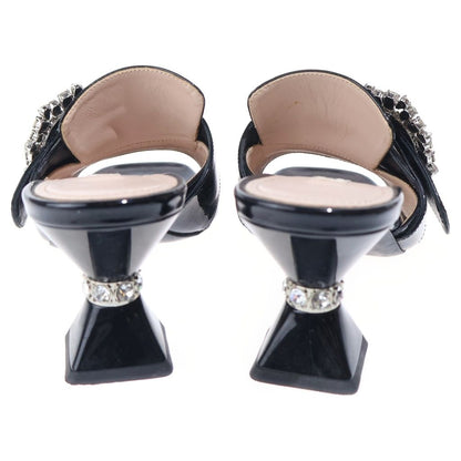 Miu Miu Patent Rhinestone Leather Mules — view 3