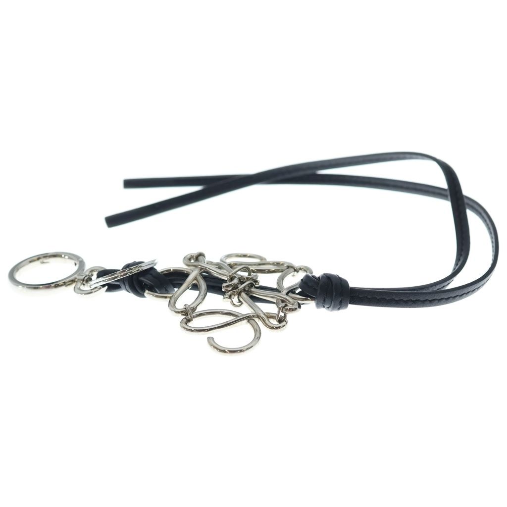 Loewe Anagram Charm Black Silver Keychain — view 3