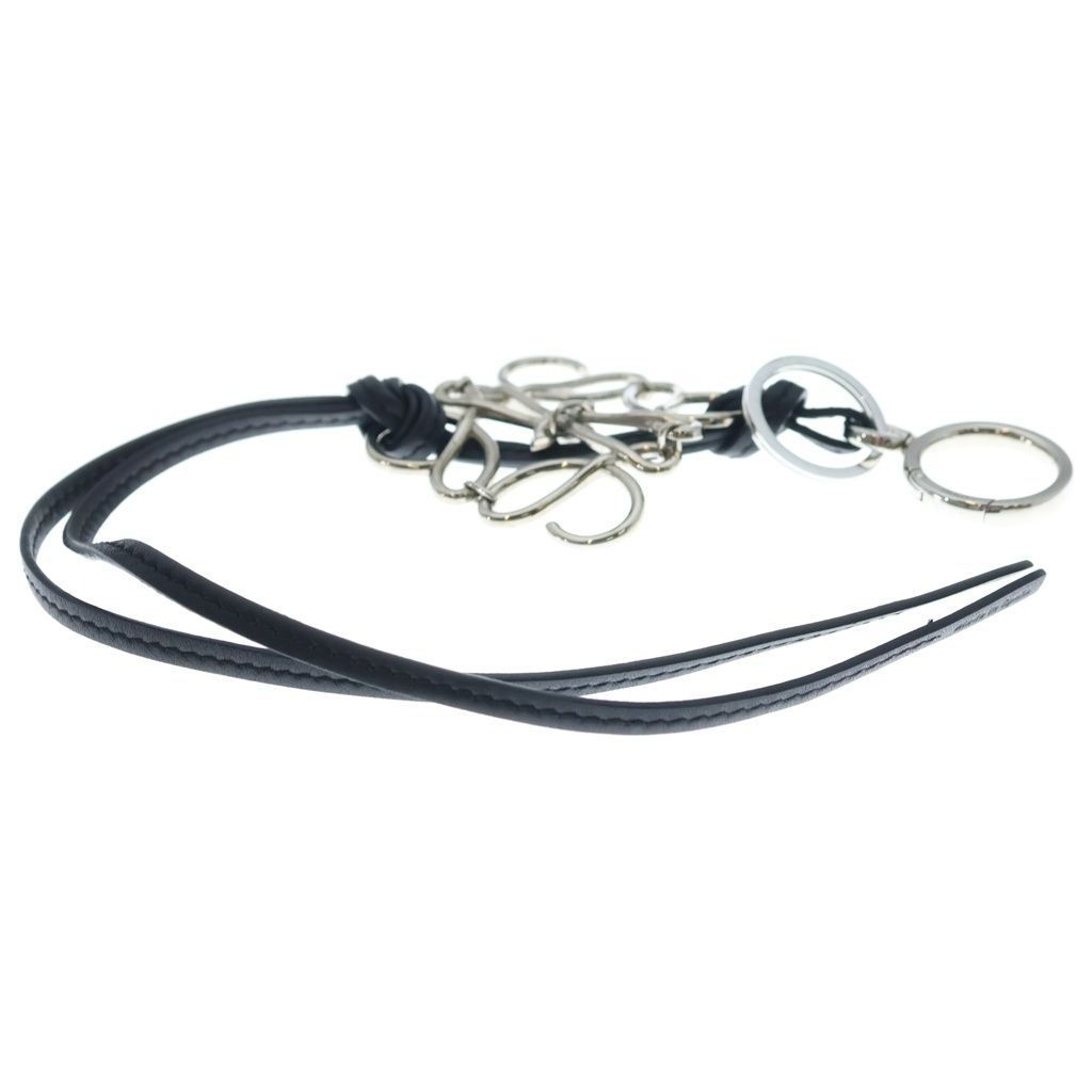 Loewe Anagram Charm Black Silver Keychain — view 4