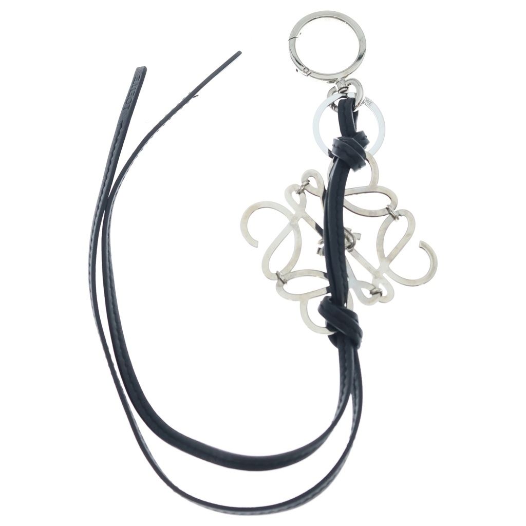 Loewe Anagram Charm Black Silver Keychain — view 2