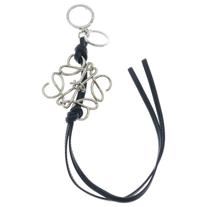 Loewe Anagram Charm Black Silver Keychain