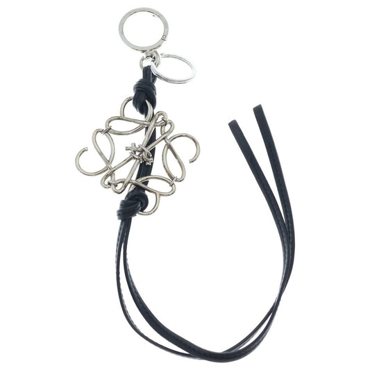 Loewe Anagram Charm Black Silver Keychain