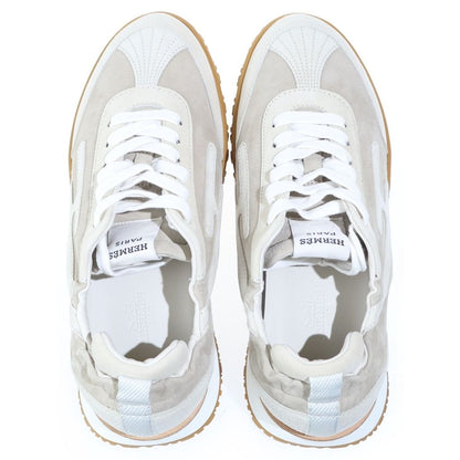Hermes Jet Sneakers Beige Ivory Shoes — view 4